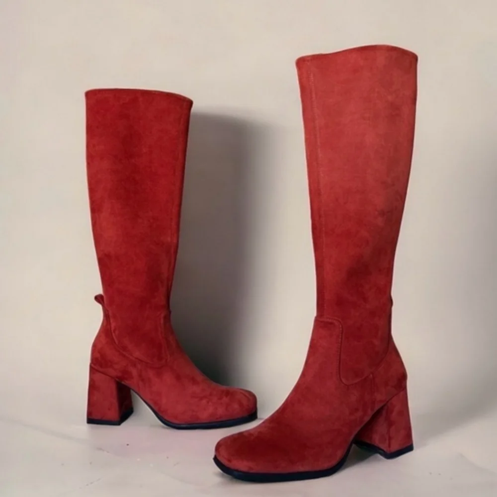 Jeffrey Campbell Hot Lava Knee High Stretch Boot Suede Size 6